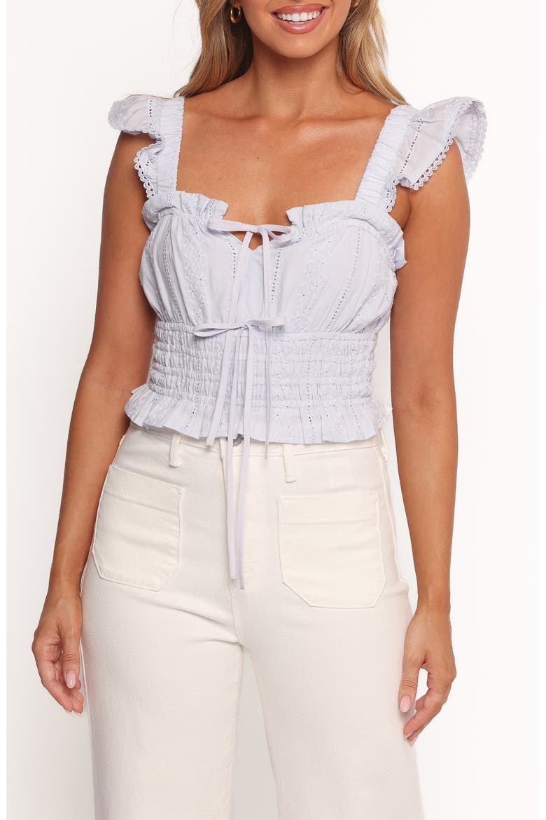Giran Ruffle Crop Top, Main, color, CASHMERE BLUE
