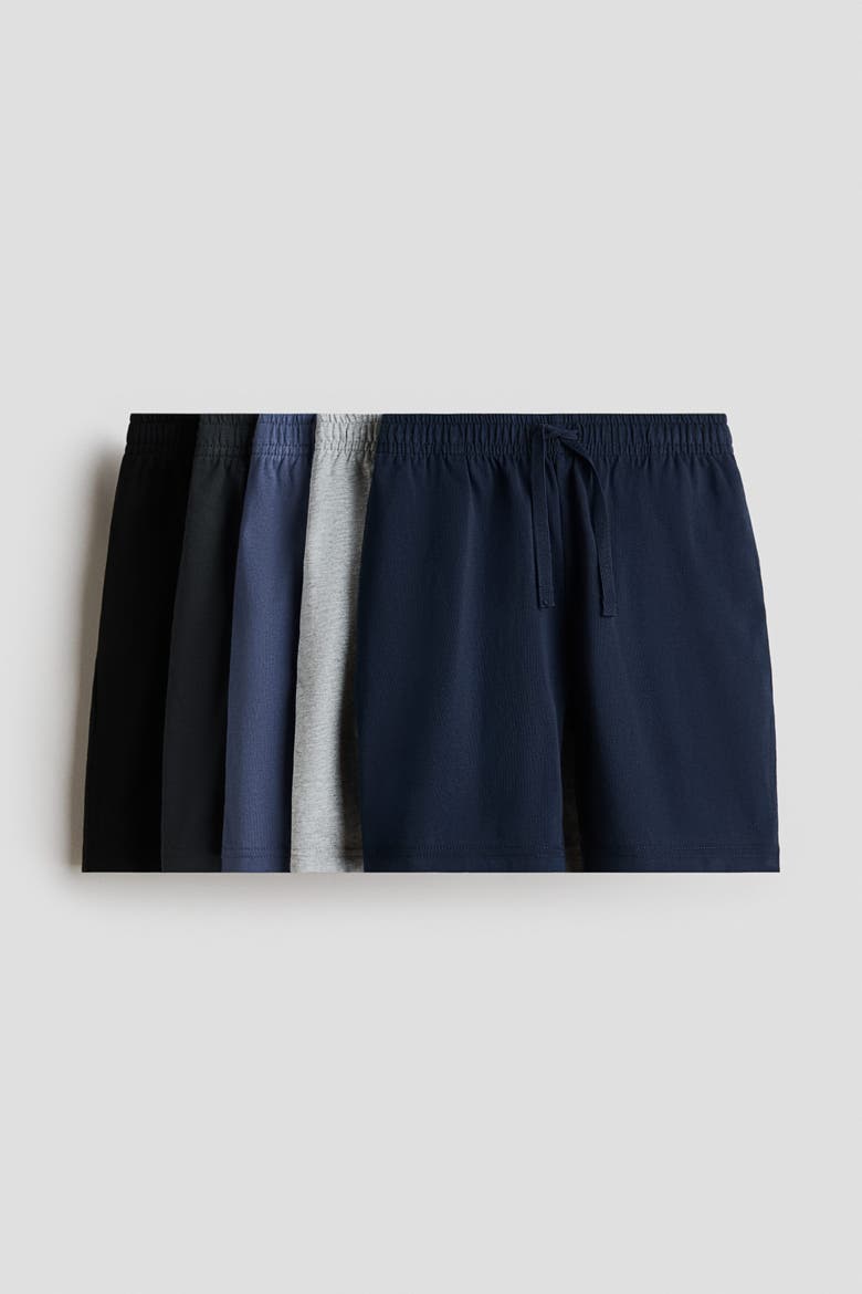 5-pack Cotton Jersey Shorts, Main, color, Blue/gray/black