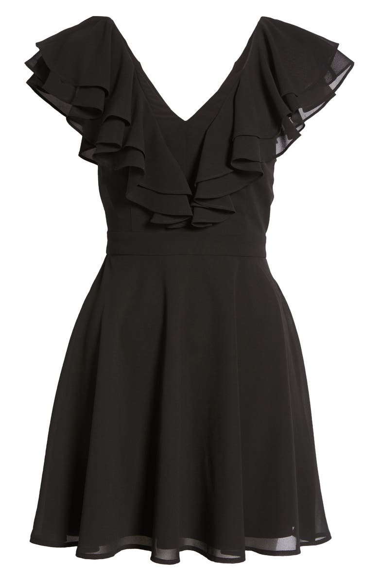 Lulus True Affection Ruffle Chiffon Skater Dress, Alternate, color,