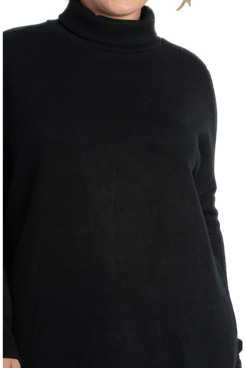 Paris Turtleneck Tunic Sweater, Alternate, color, BLACK NOIR