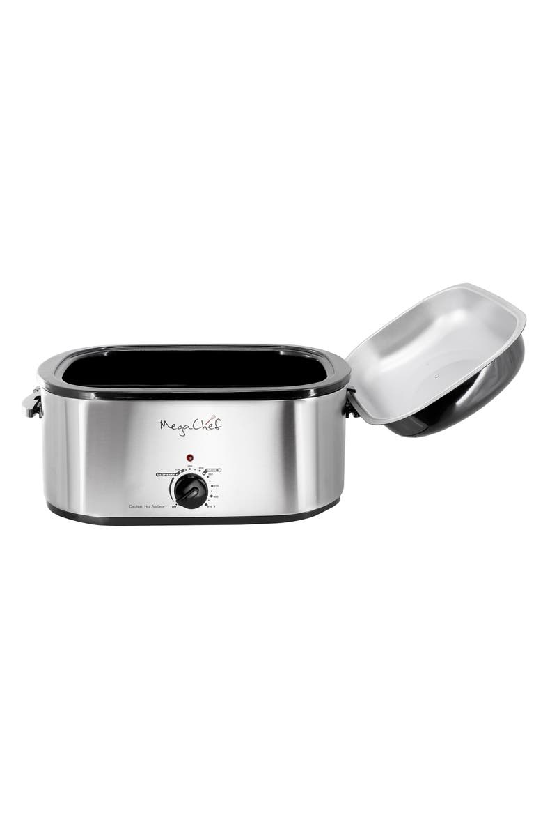 Megachef 22 Quart Electric Roaster Oven with High Dome Self-Basting Lid, Alternate, color, Black