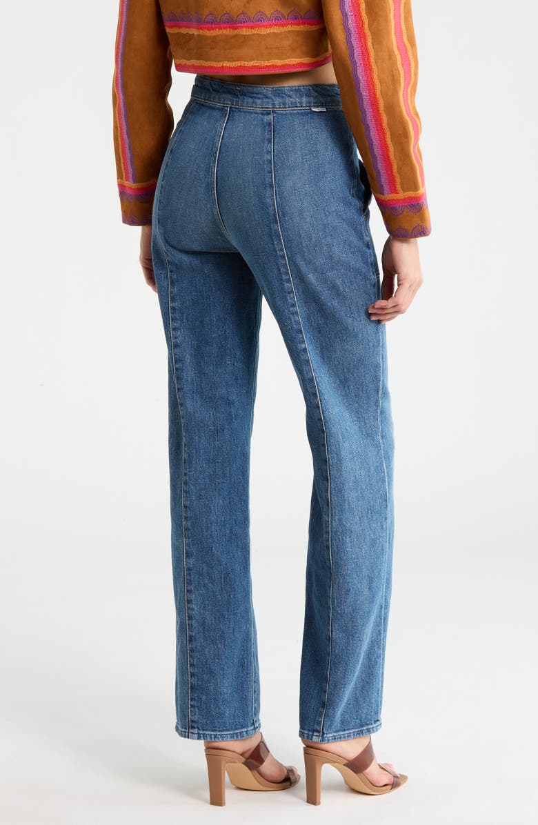 MOTHER The Riveting Rambler Zip Sneak High Waist Straight Leg Jeans, Alternate, color, 