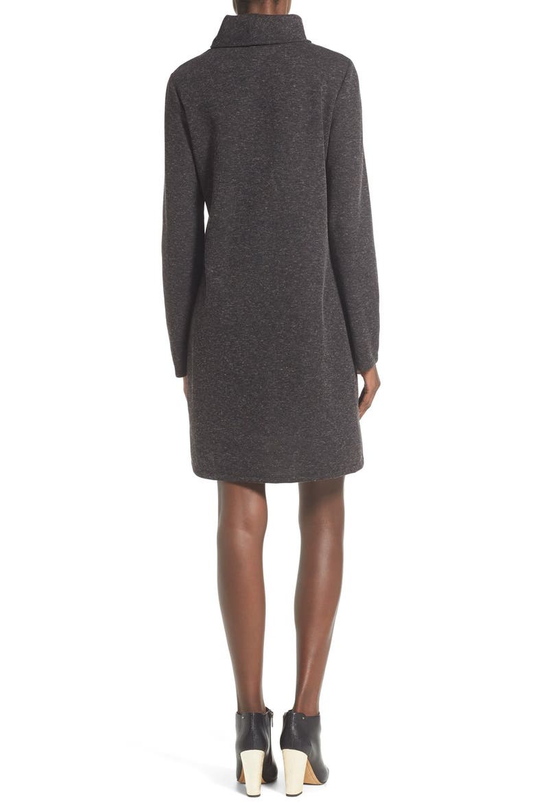 Rib Knit Turtleneck Shift Dress, Alternate, color, GREY