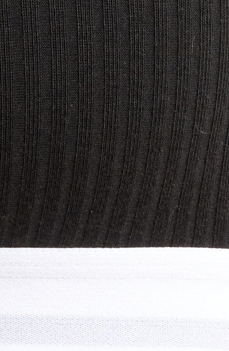 Calvin Klein Lightly Lined Rib Logo Bralette, Alternate, color, Black