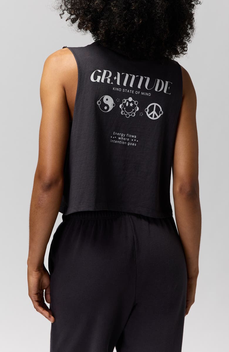 Spiritual Gangster Callie Gratitude Cotton Graphic Crop Tank, Alternate, color, 