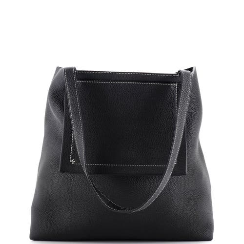 Pre-owned Hermes  Hermes Cabasellier Tote Clemence 46 In Black