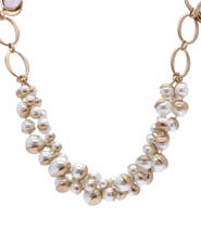 SAACHI Half Moon Imitation Pearl Cluster Statement Necklace