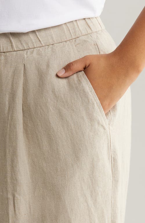 Shop Eileen Fisher High Waist Pleated Organic Linen Wide Leg Pants