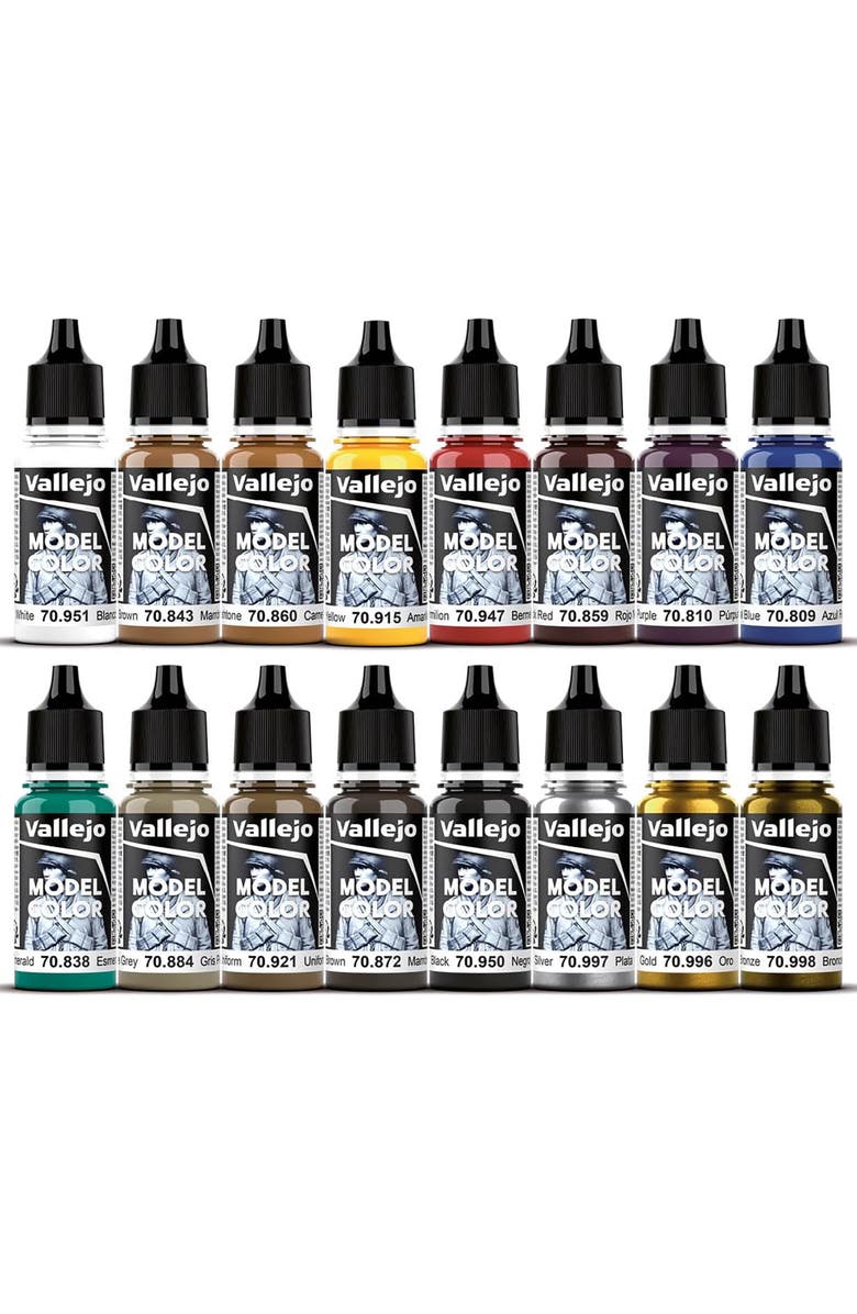 Vallejo Model Color Set Medieval 16 Paints, 18ml Bottles, Miniature & Figure, Alternate, color, Multicolored