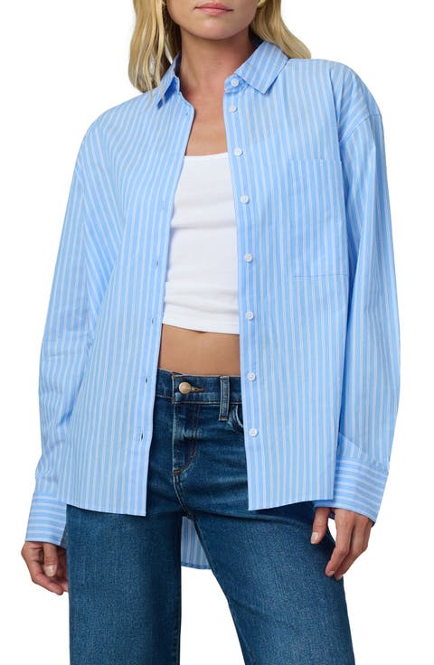 The Boyfriend Stripe Oversize Button-Up Shirt