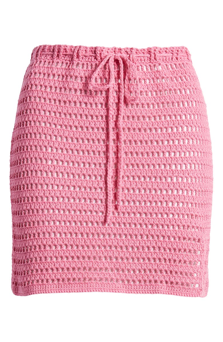 PacSun Daisy Chain Crochet Miniskirt, Alternate, color, Pink