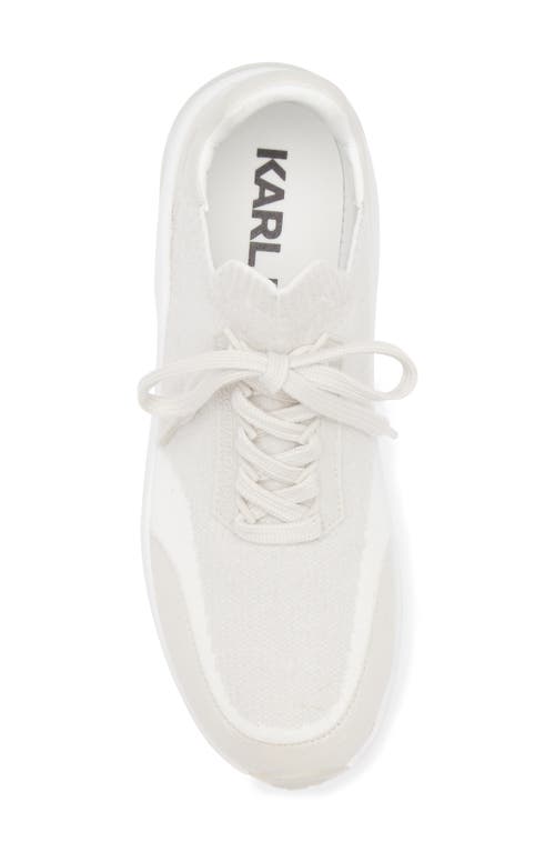 Karl Lagerfeld Paris Carsyn Knit Sneaker In Soft White