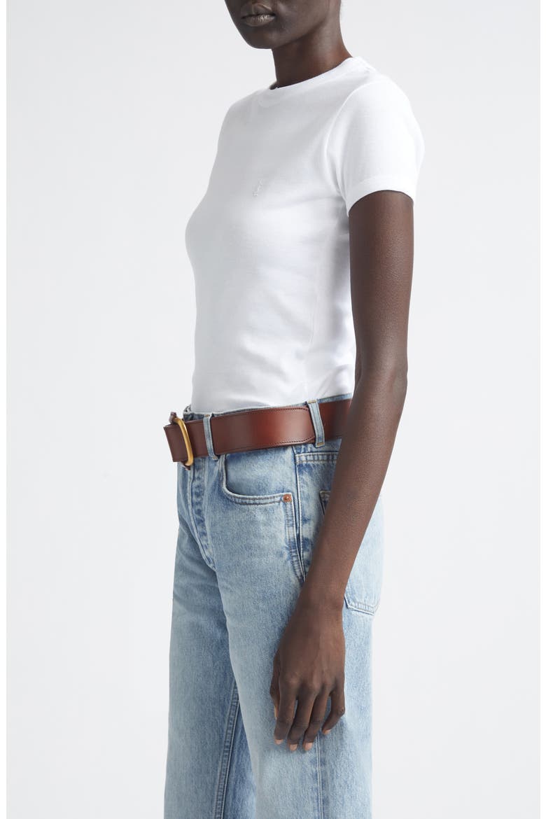 Cassandre Logo Cotton T-Shirt, Alternate, color, BLANC