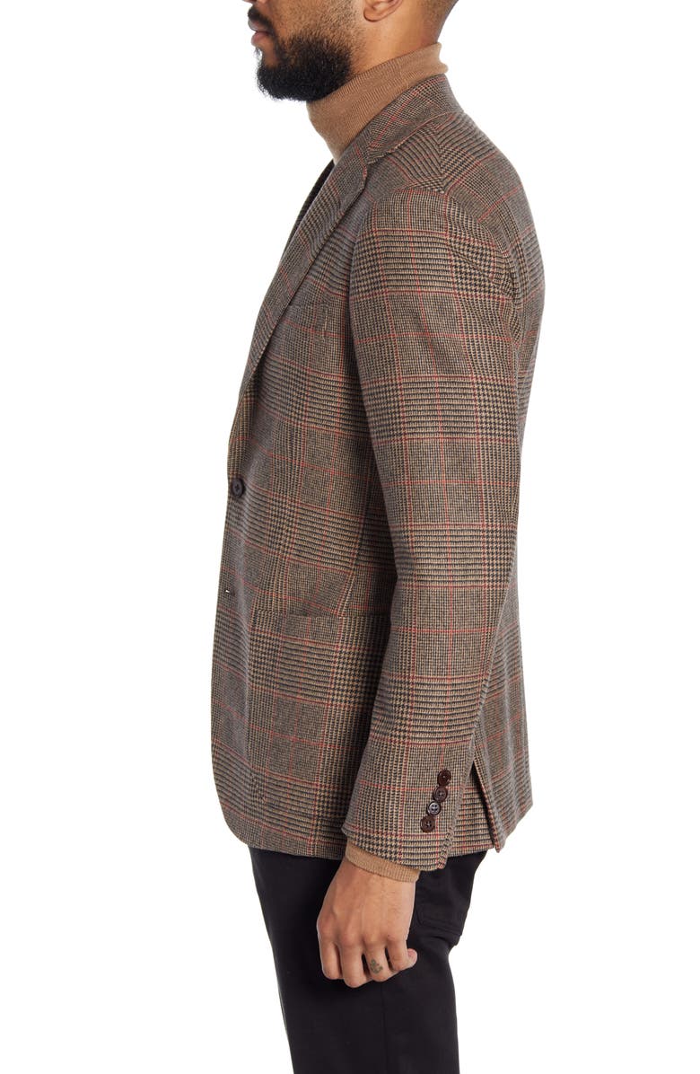 Ring Jacket Balloon Trim Fit Glen Plaid Sport Coat, Alternate, color, 