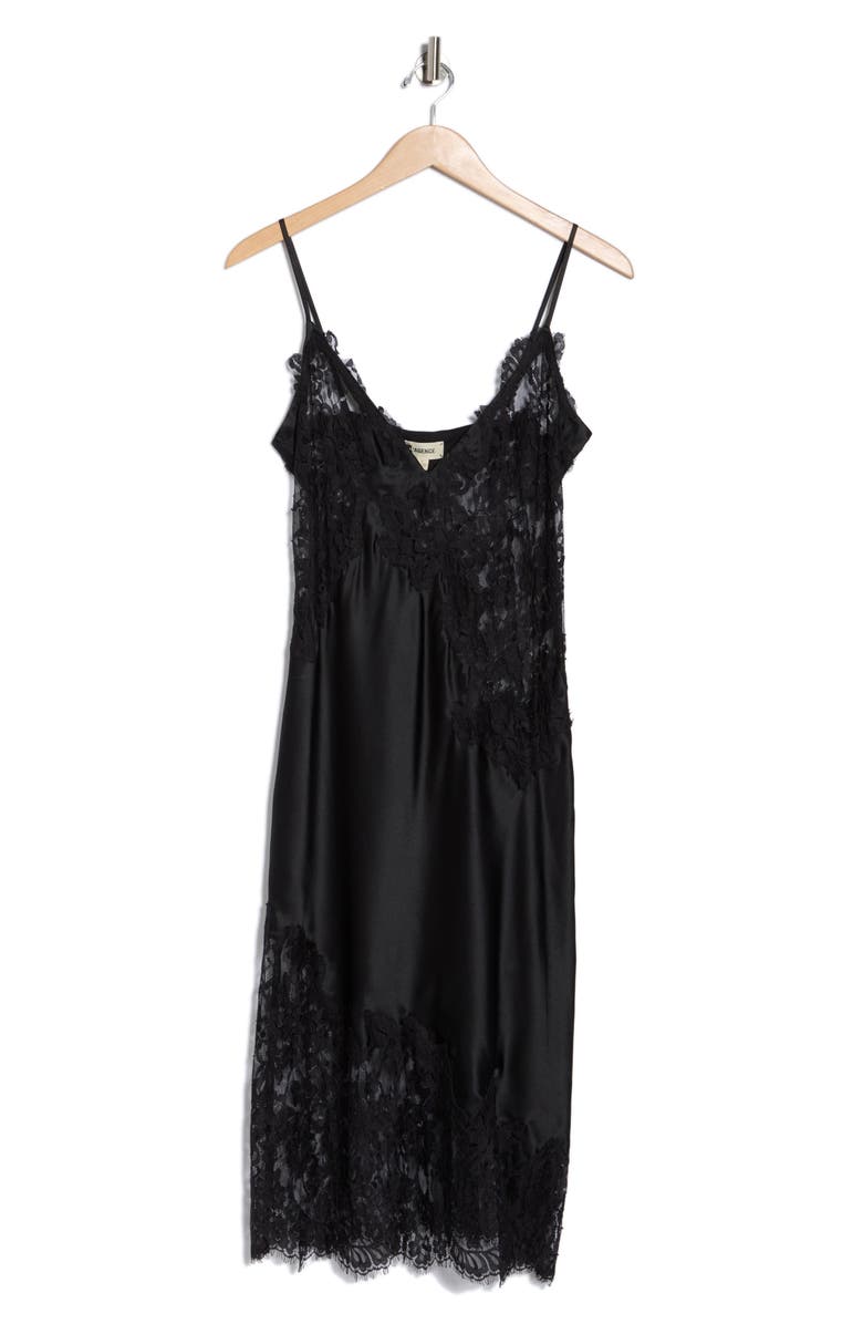 Diya Lace Trim Silk Slipdress