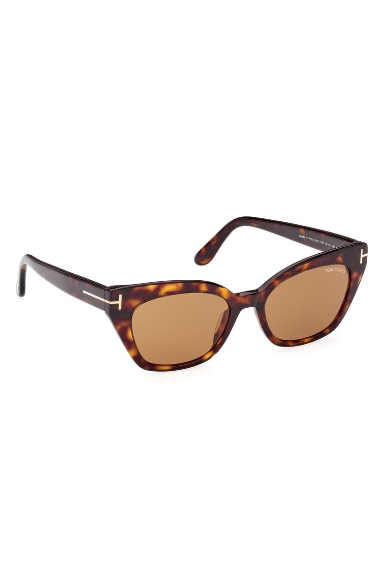 TOM FORD Juliette 52mm Cat Eye Sunglasses, Alternate, color, Dark Havana / Brown