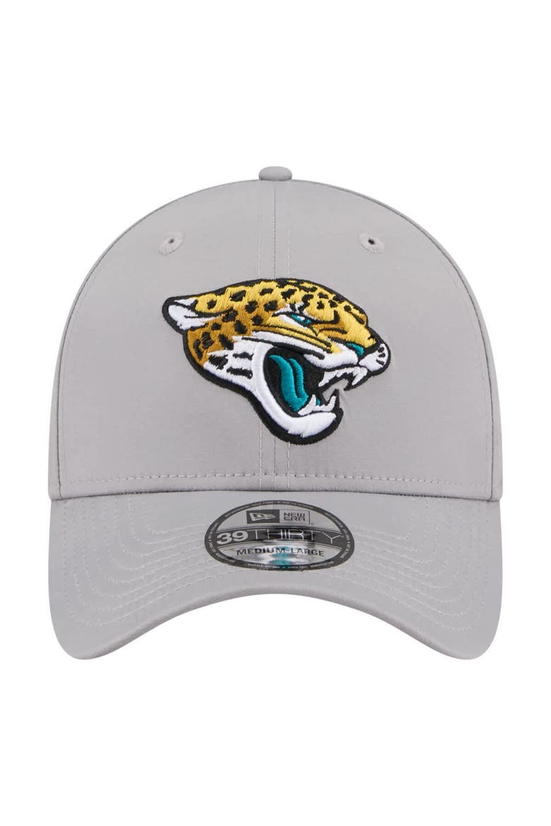 Men's New Era  Gray Jacksonville Jaguars Perforated 39THIRTY Flex Hat, Alternate, color, Gray