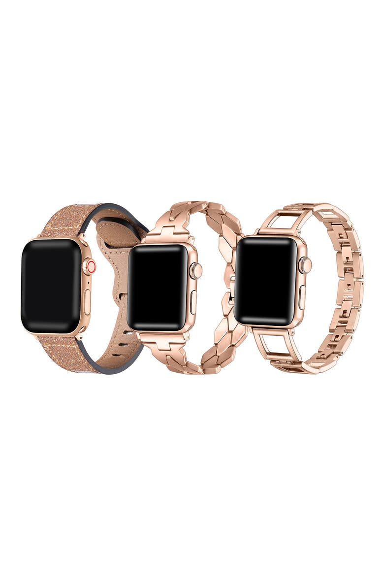 Ava Callie Set of 2 Watchbands, Main, color, ROSE GOLD