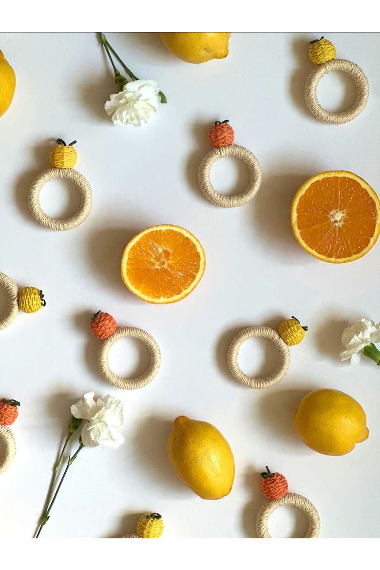 Lemon Napkin Ring - Set of 4, Alternate, color, Yellow