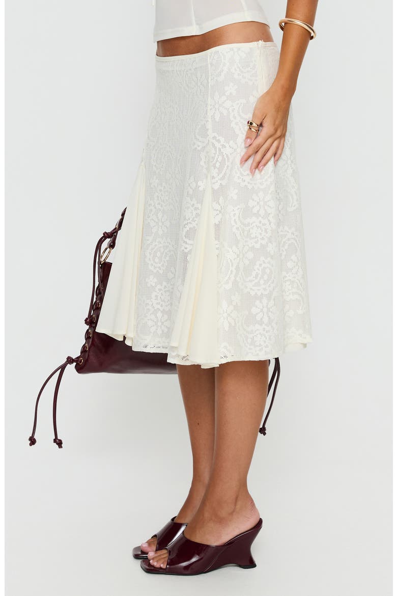 Quani Lace Midi Skirt, Alternate, color, CREAM
