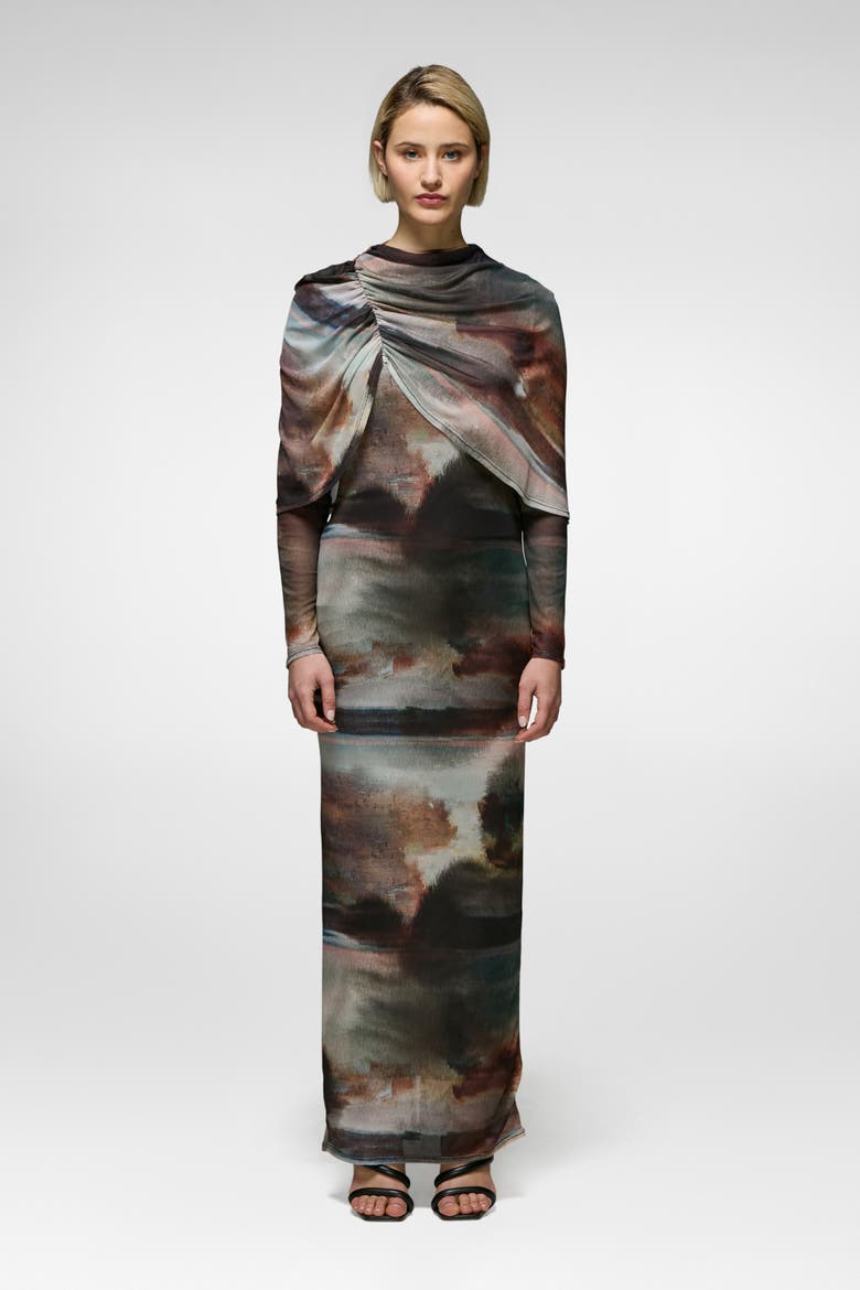 Capella Dress, Main, color, Black Blur Print