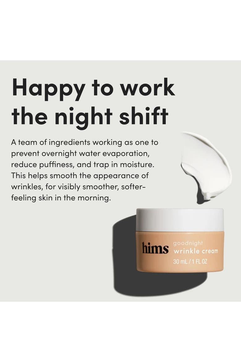 Goodnight Wrinkle Cream Restorative, Firming, Caffeine & Hyaluronic Acid Night Treatment, Alternate, color, Beige