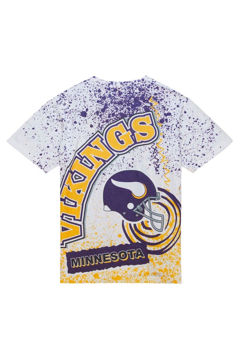 Men's Mitchell & Ness White Minnesota Vikings Team Burst Sublimated T-Shirt, Alternate, color, White