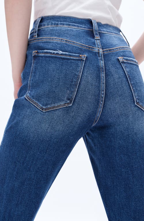 Bayeas Distressed High Waist Ankle Straight Leg Jeans