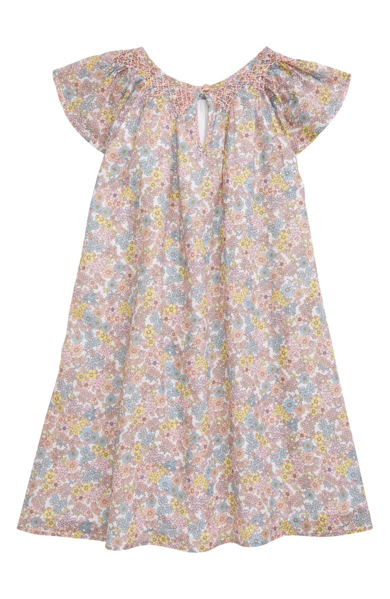 Nordstrom Flower Print Flutter Sleeve Dress, Alternate, color,