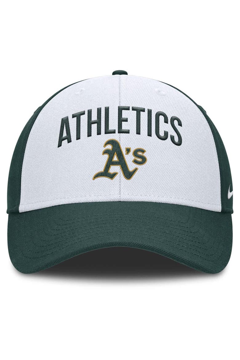 Men's Nike White/Green Athletics Club Performance Adjustable Hat, Alternate, color, White