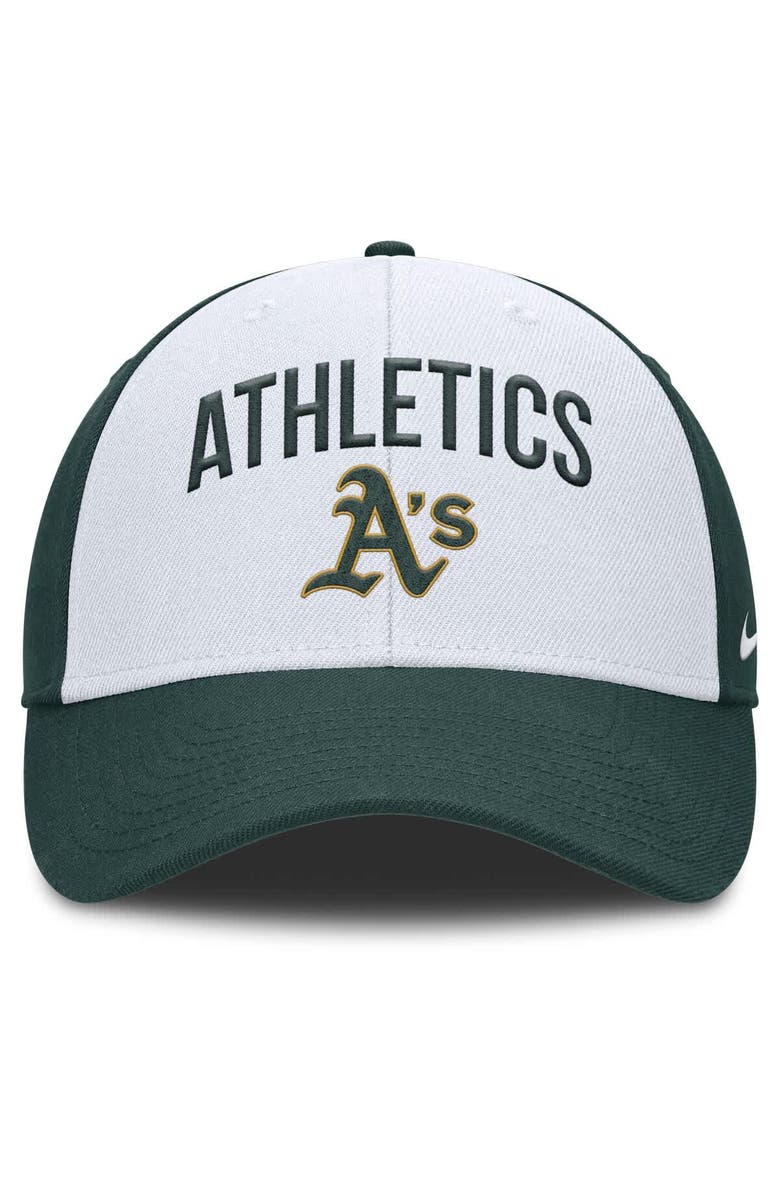 Nike Men's Nike White/Green Athletics Club Performance Adjustable Hat, Alternate, color, White