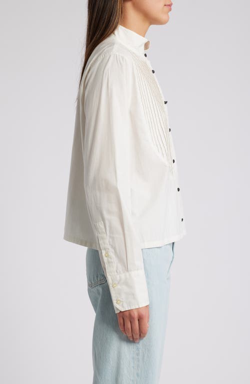THE GREAT THE GREAT. PLEATED TUXEDO BUTTON-UP SHIRT