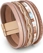 SAACHI Braided Faux Leather Wrap Bracelet