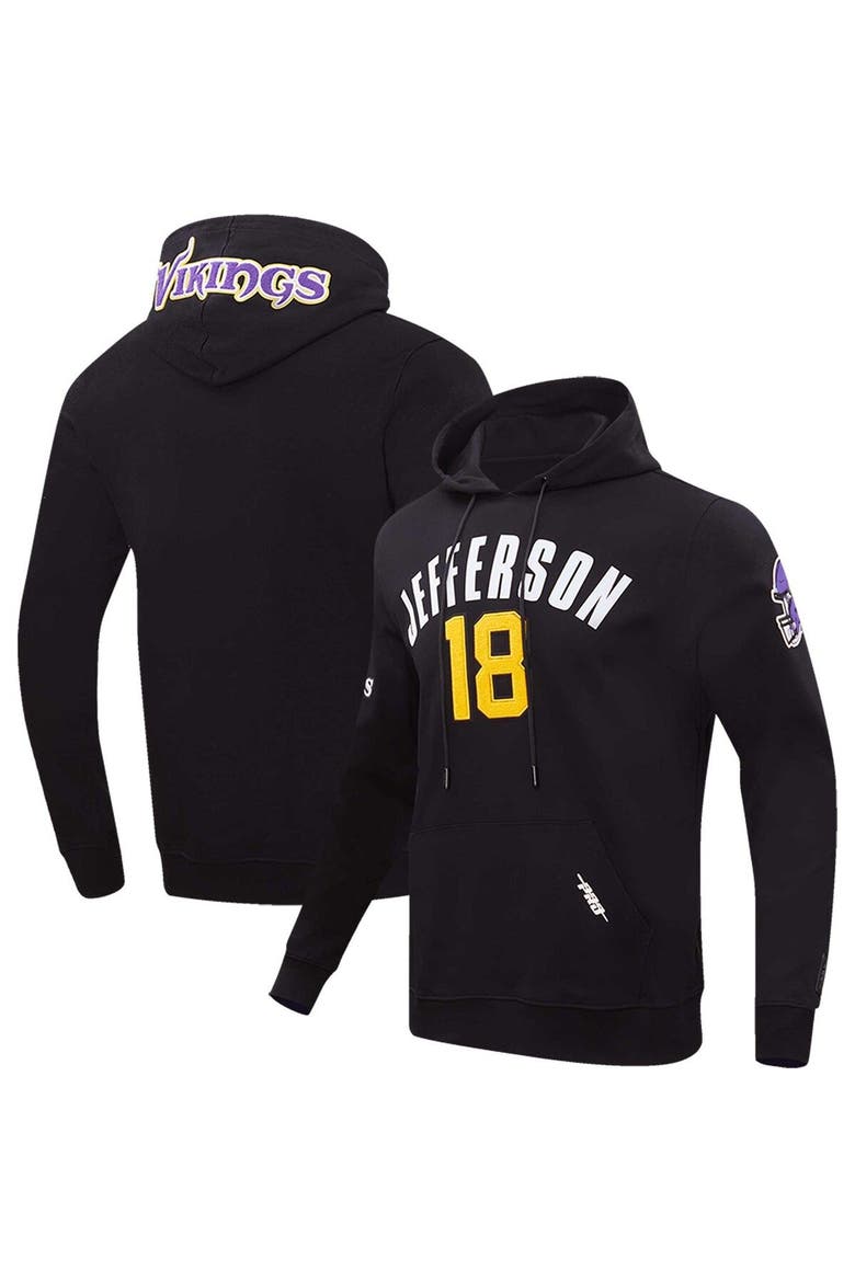 Men's Pro Standard Justin Jefferson Black Minnesota Vikings Player Name & Number Pullover Hoodie, Main, color, Black