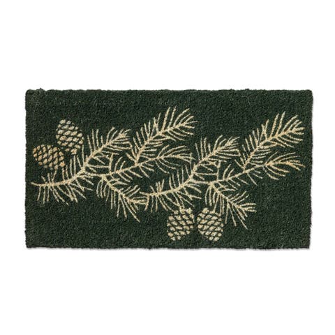 Winter Pinecones Coir Door Mat Natural Christmas Decor