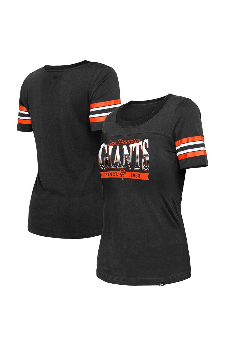 New Era Women's New Era Black San Francisco Giants Team Stripe T-Shirt, Main, color,