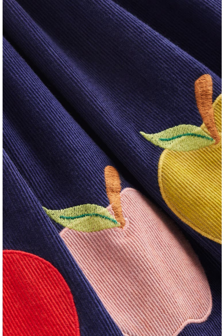 Kids' Apple Appliqué Cotton Corduroy Pinafore Dress, Alternate, color, COLLEGE NAVY APPLES