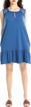 MAX STUDIO Lace Trim Sleeveless Trapeze Dress