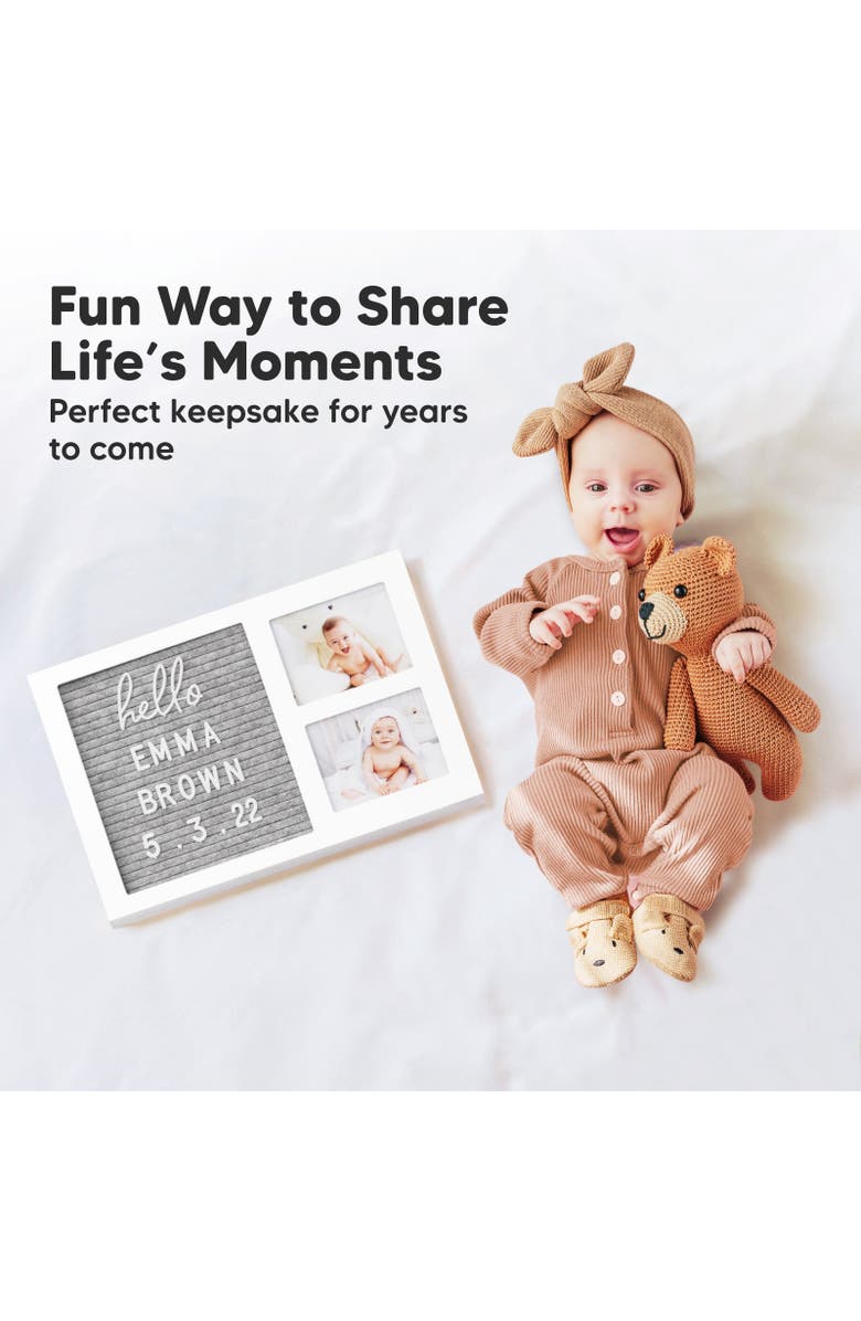 KeaBabies Heartfelt Picture Frame with Felt Letterboard, Alternate, color, Alpine White