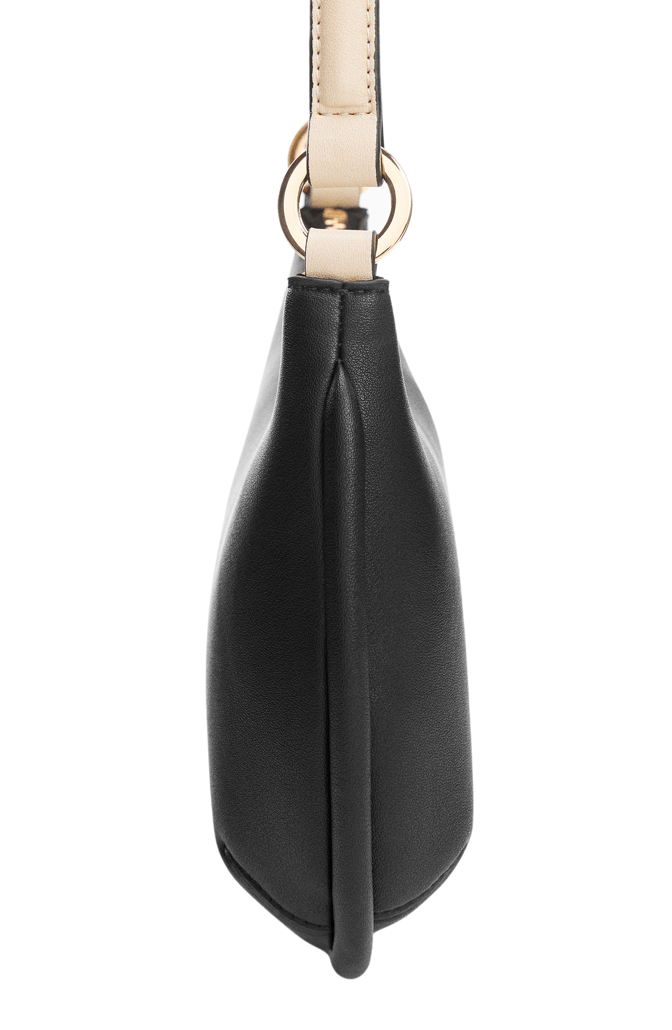 MANGO Faux Leather Hobo Bag, Alternate, color, 