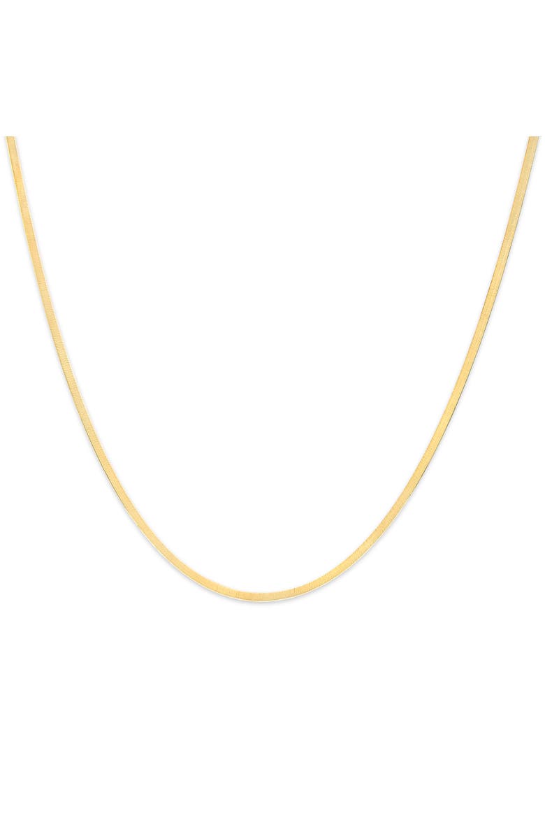 Unisex Solid 14K Gold 2.8mm Imperial Herringbone Chain Necklace, Main, color, Yellow