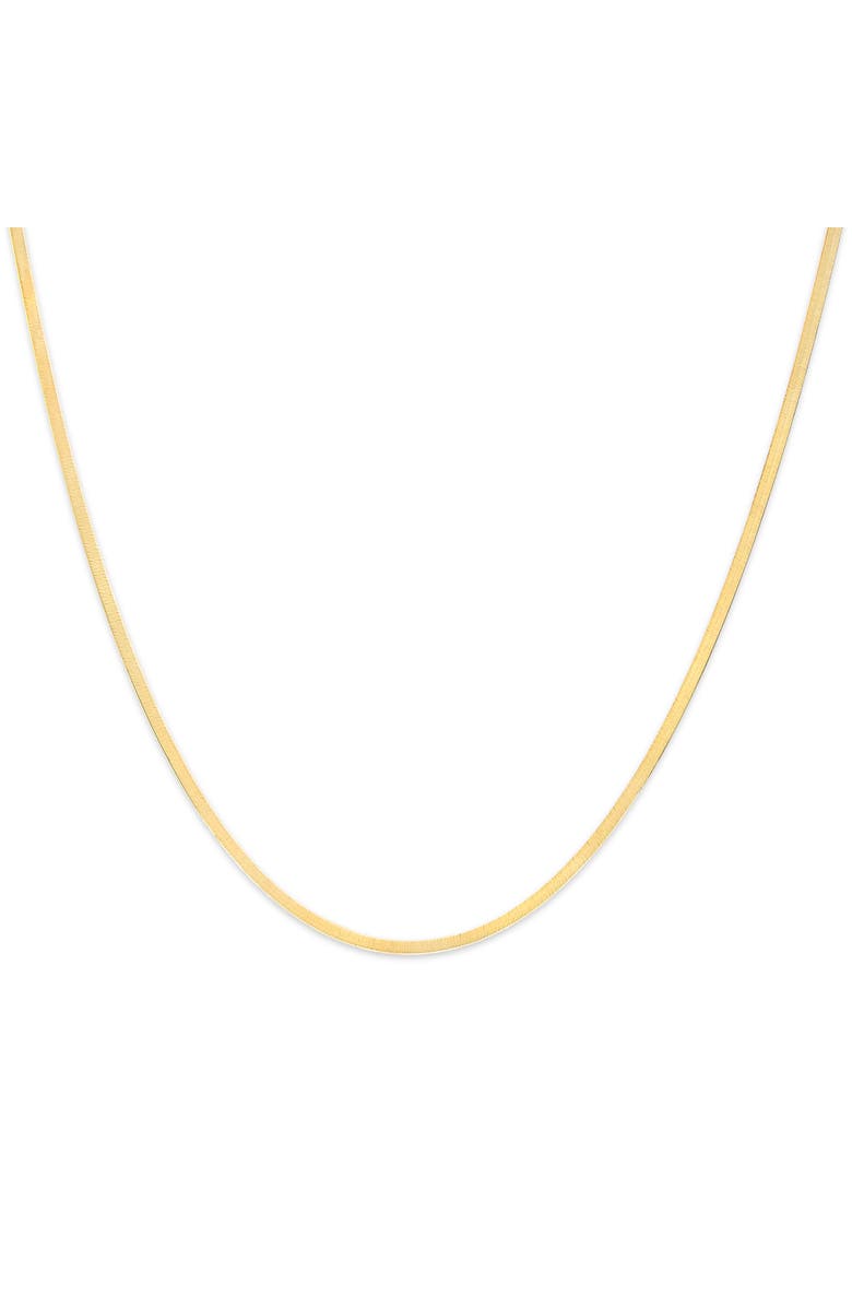 Haus of Brilliance Unisex Solid 14K Gold 2.8mm Imperial Herringbone Chain Necklace, Main, color, Yellow