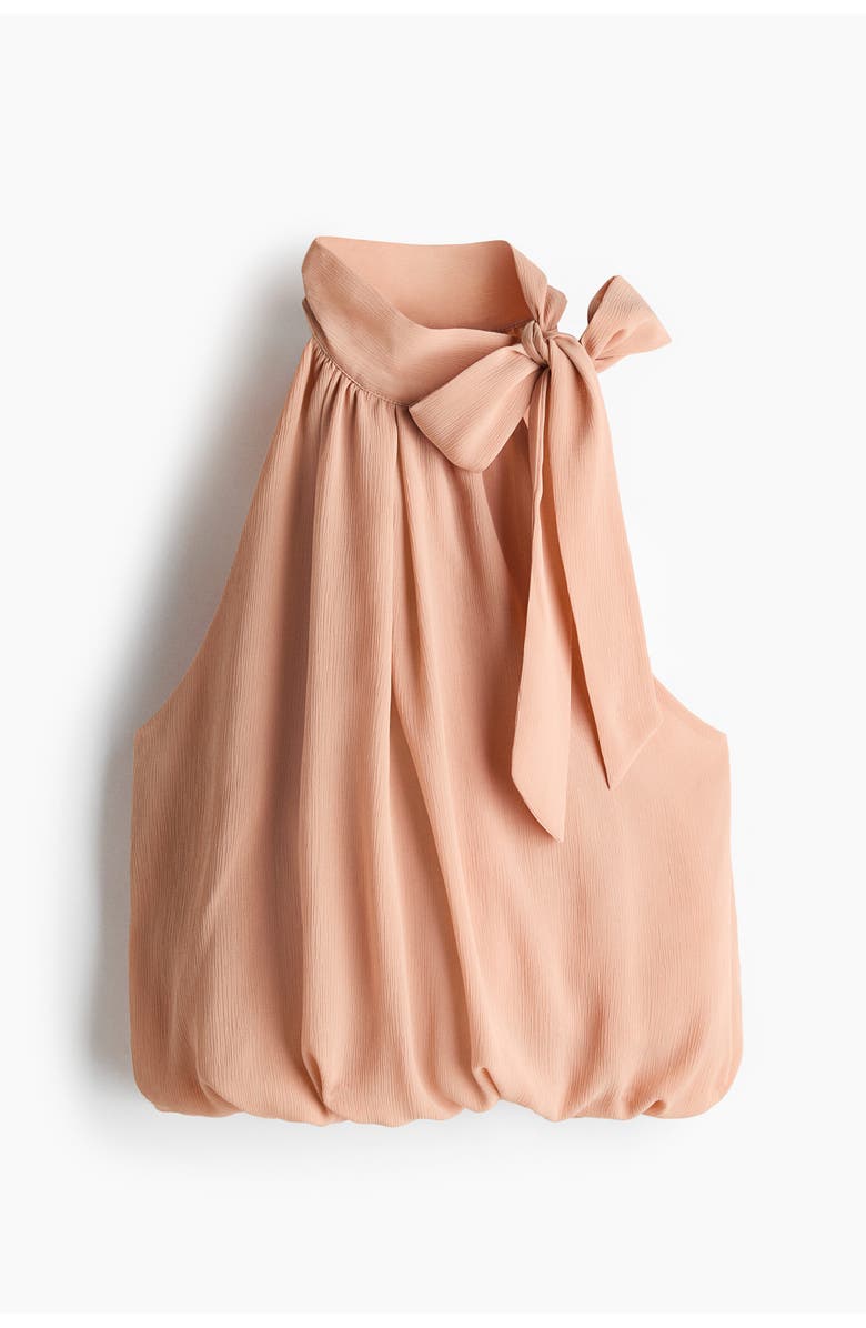 H&M Sleeveless Bubble-hem Top, Main, color, Light Dusty Pink