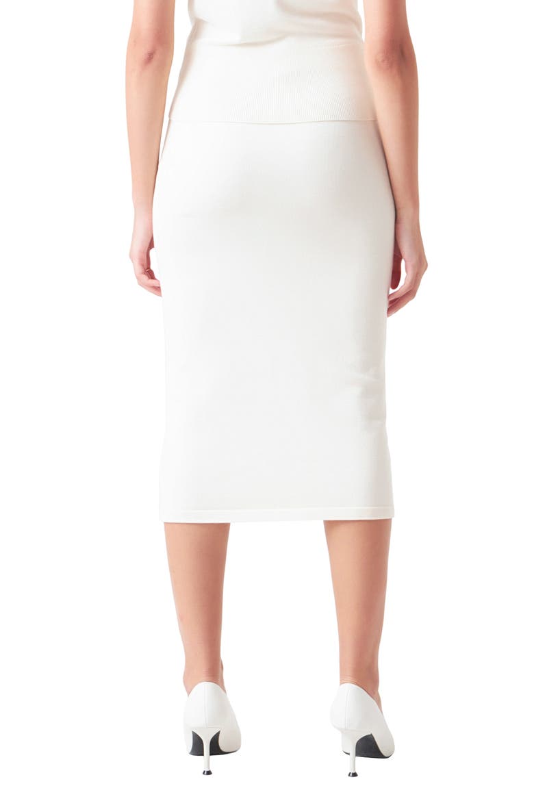 Midi Pencil Skirt, Alternate, color, IVORY