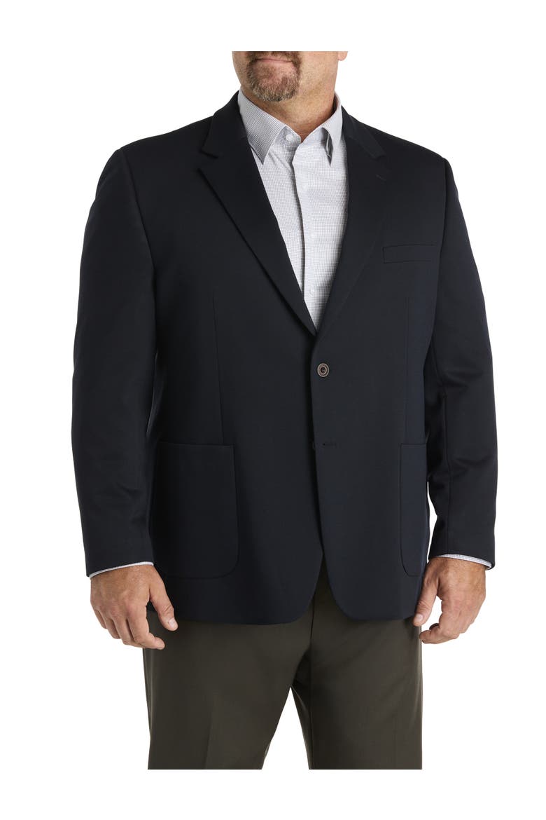 Big & Tall Classic Knit Blazer, Main, color, BLACK