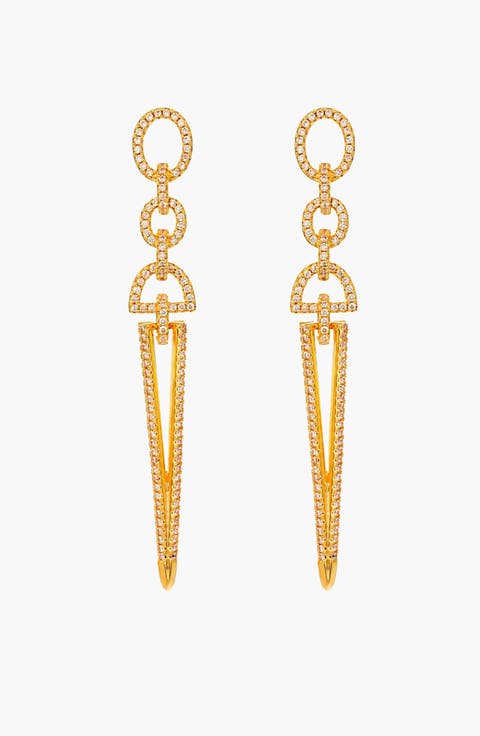 Stiletto Linear Spike Drop Earrings