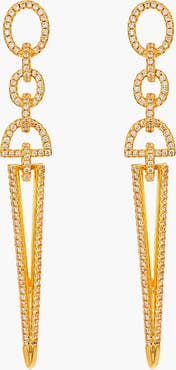 Kellery Stiletto Linear Spike Drop Earrings