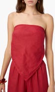 CAMI NYC Gael Strapless Handkerchief Hem Linen Blend Camisole