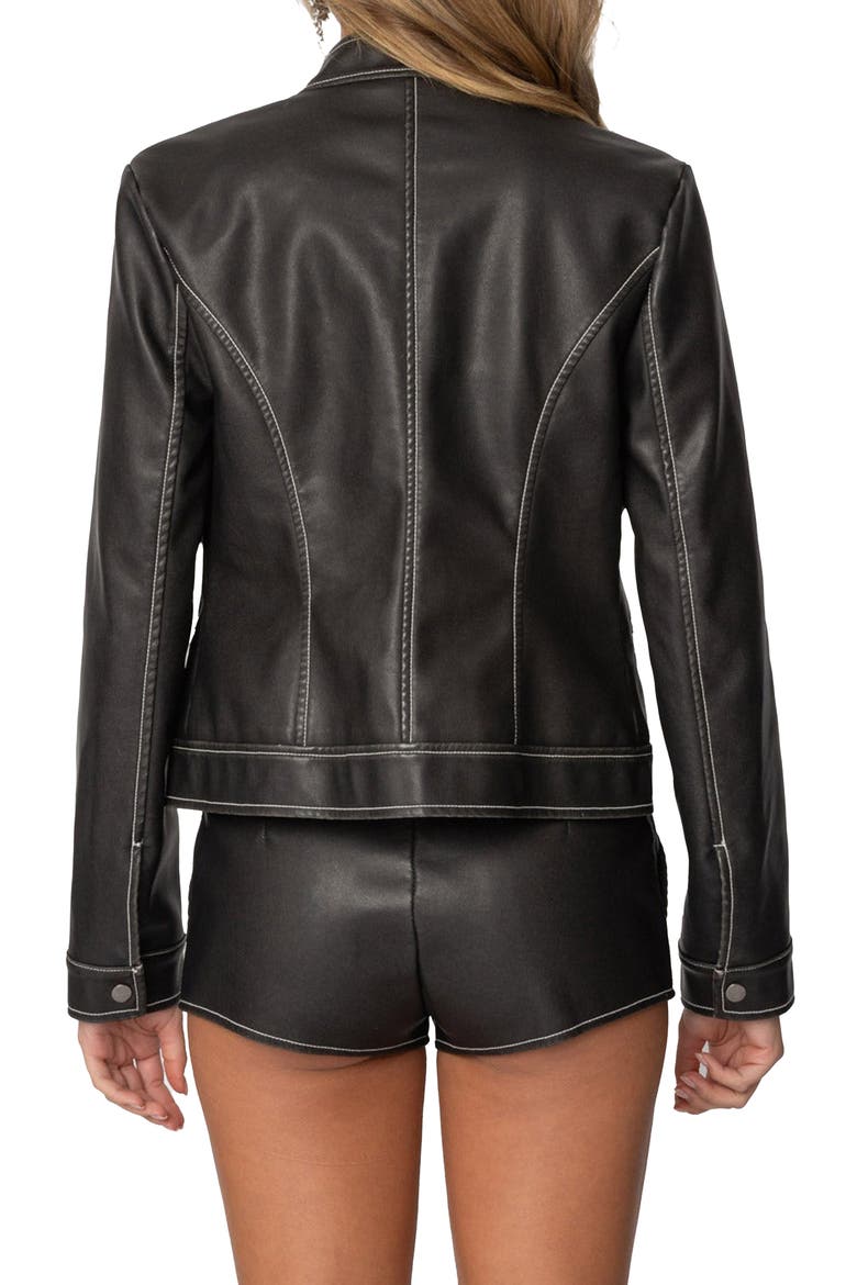 Roxie Faux Leather Jacket, Alternate, color, DARK-GRAY