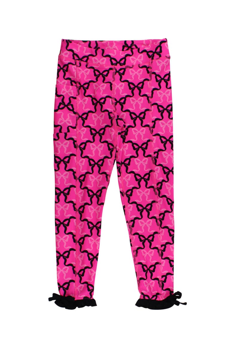 UPF50 Active Pocket Ruffle Legging, Main, color, Neon Magenta Bows